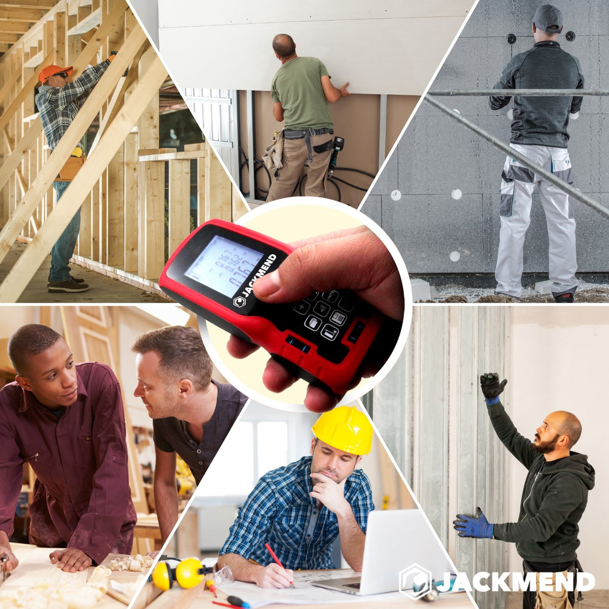 JACKMEND Professionele Laserafstandmeter met 50 Meter Bereik